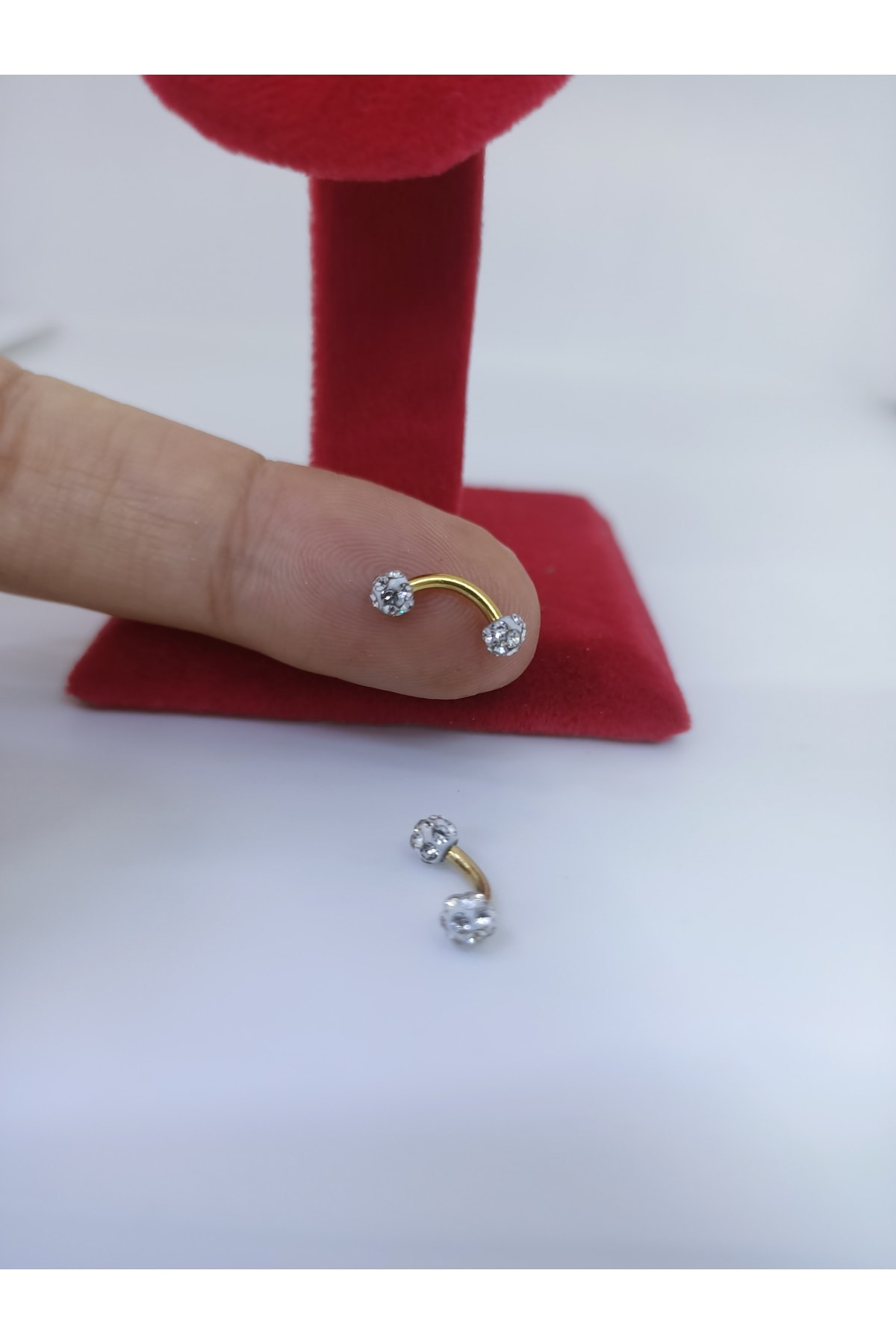 Cerrahi Çelik Zirkon Taşlı Rokk Kaş Kıkırdak Piercingi