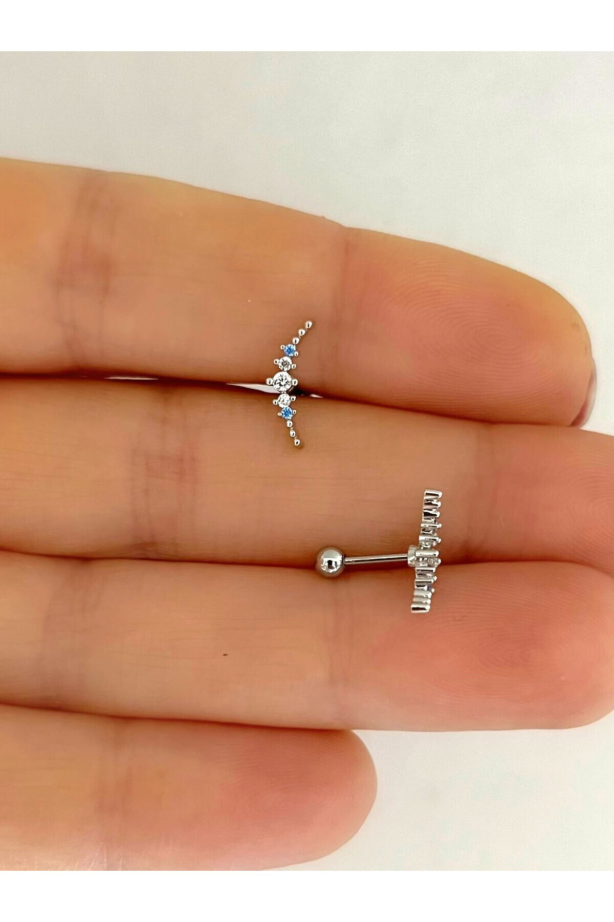 CERRAHİ ÇELİK  ZİRKON TAŞLI HELİX TRAGUS LOBE UYUMLU PİERCİNG KÜPE Fiyatı, Yorumları ve Özellikleri