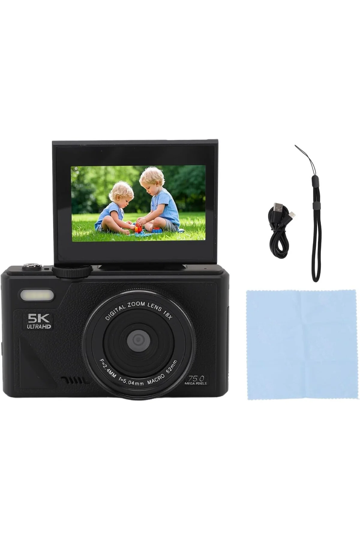 Çeşithane 75MP HD Retro Dijital Kamera – 18X Dijital Zoom, 3” Ekr