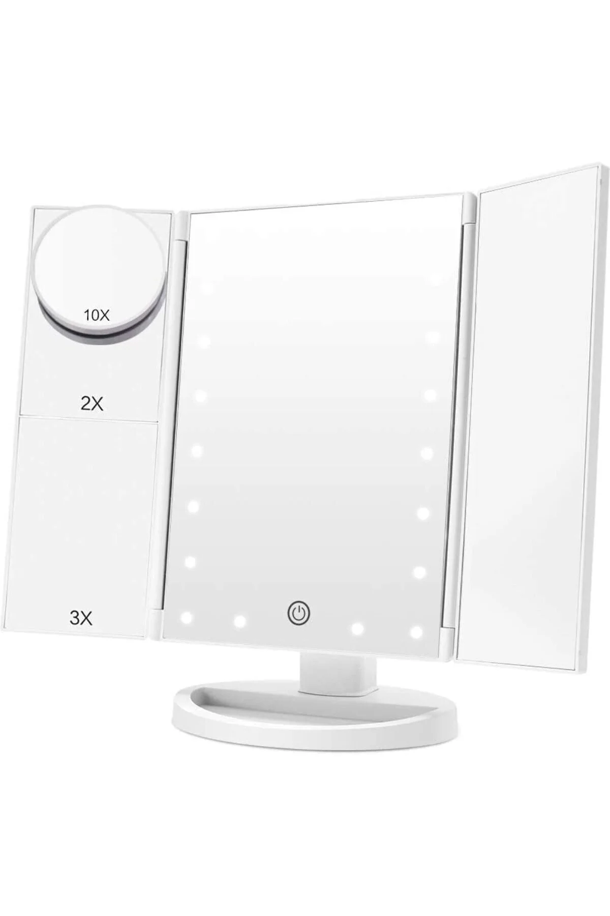 Çeşithane LED Işıklı Makyaj Aynası – Trifold Katlanabilir 1x/2x/3
