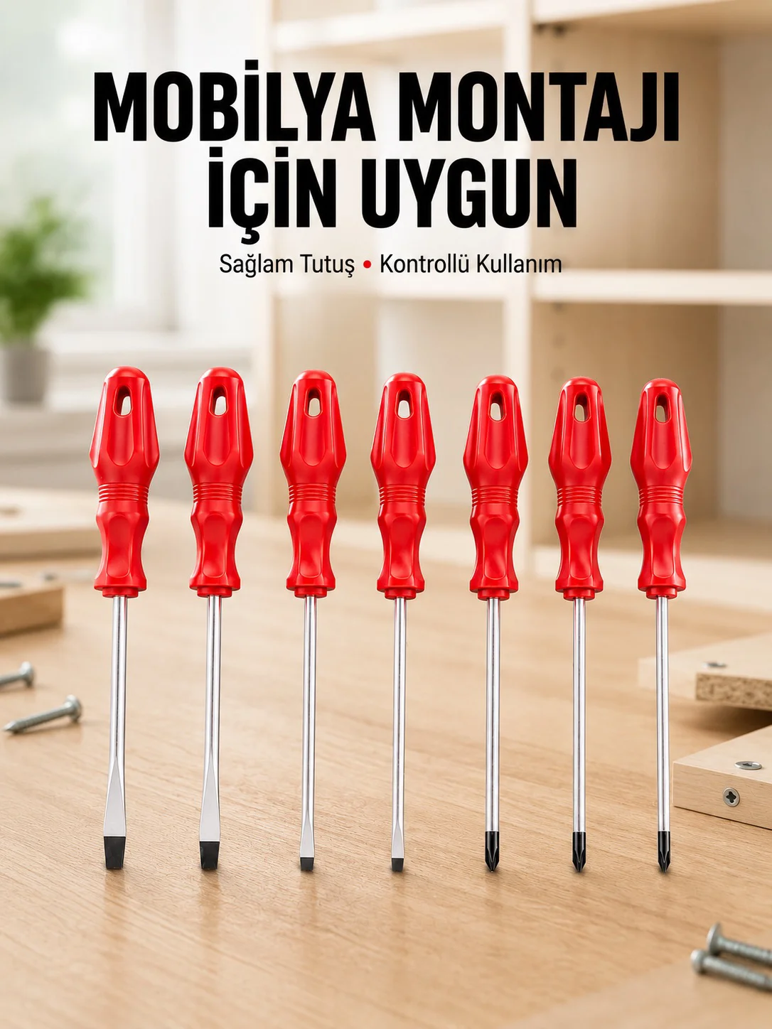 Çeşitli Vidalama İşleri İçin 7li Tornavida Takımı