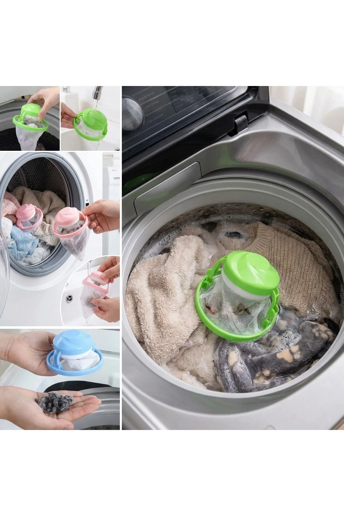 Çetiner Group® Çamaşır Makinesi Tüy Toplayıcı Filtre – Yıkanabilir Saç, Kıl, Tiftik ve Pet Tüyü Yakalama Aparatı - Görsel 2