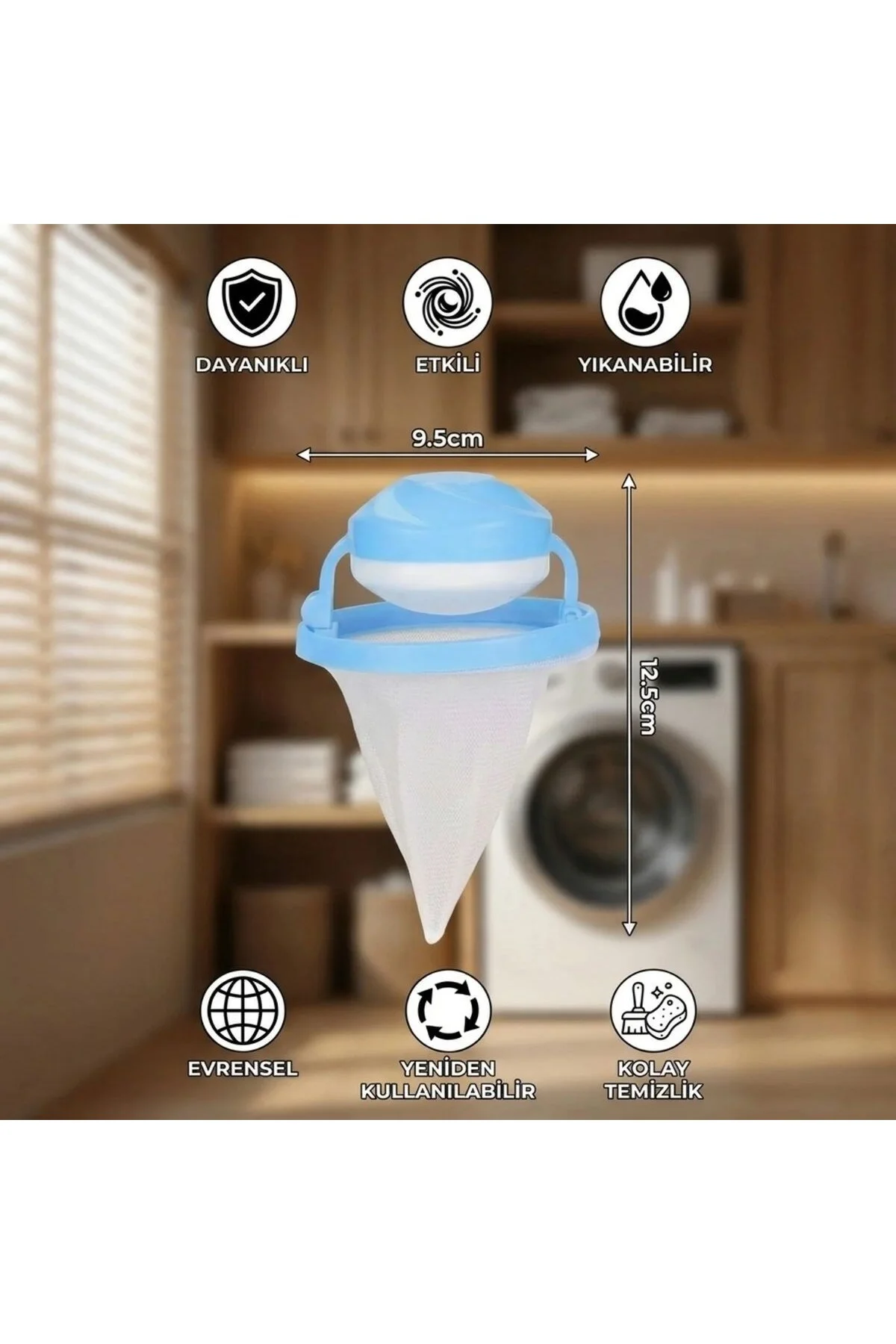 Çetiner Group® Çamaşır Makinesi Tüy Toplayıcı Filtre – Yıkanabilir Saç, Kıl, Tiftik ve Pet Tüyü Yakalama Aparatı - Görsel 5