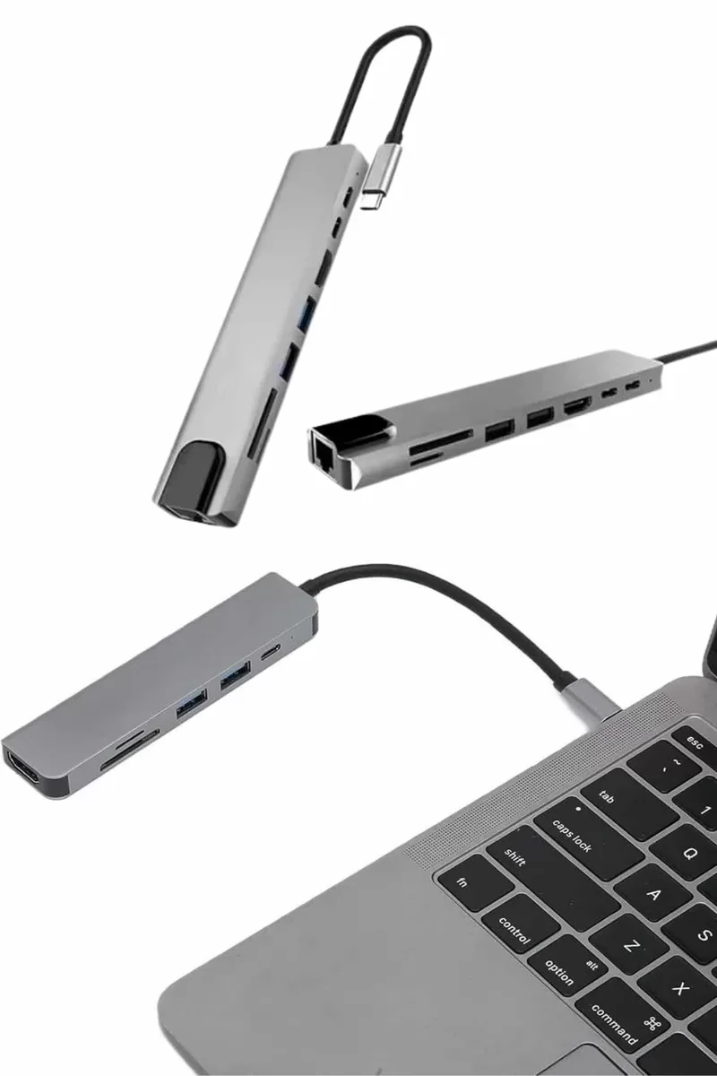 Çevirici Dönüştürücü Adaptör Macbook 3 In 1 Type-C To Hdmı USB 3.