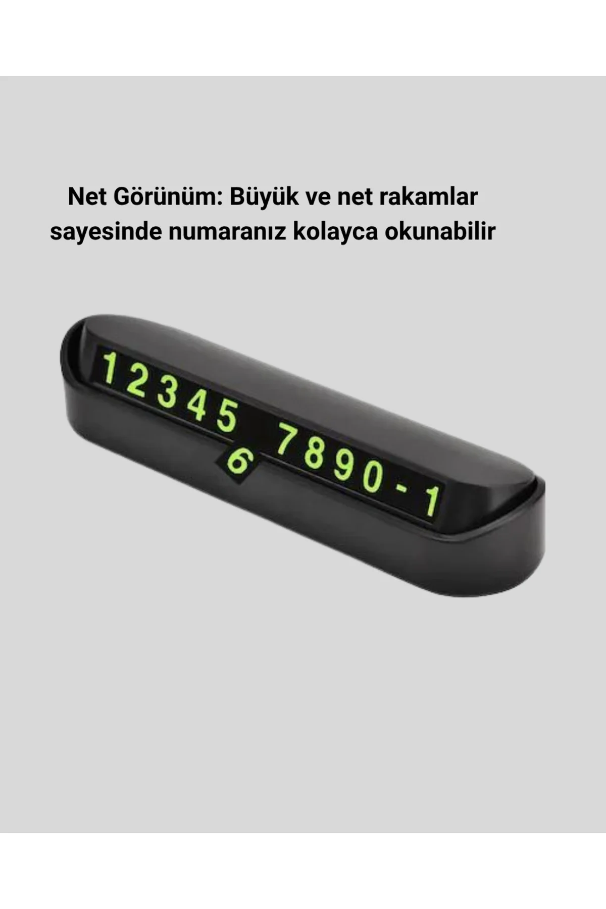 Çevirmeli Araç İçi Park Numaratörü – Alüminyum Gri, Kolay Montaj ve Net Görünüm