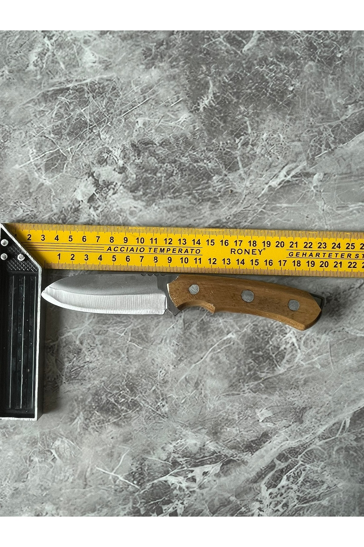 Ceviz Kabzeli El Yapımı Kılıflı Mini Kamp ve Av Bıçağı – 19,5 cm