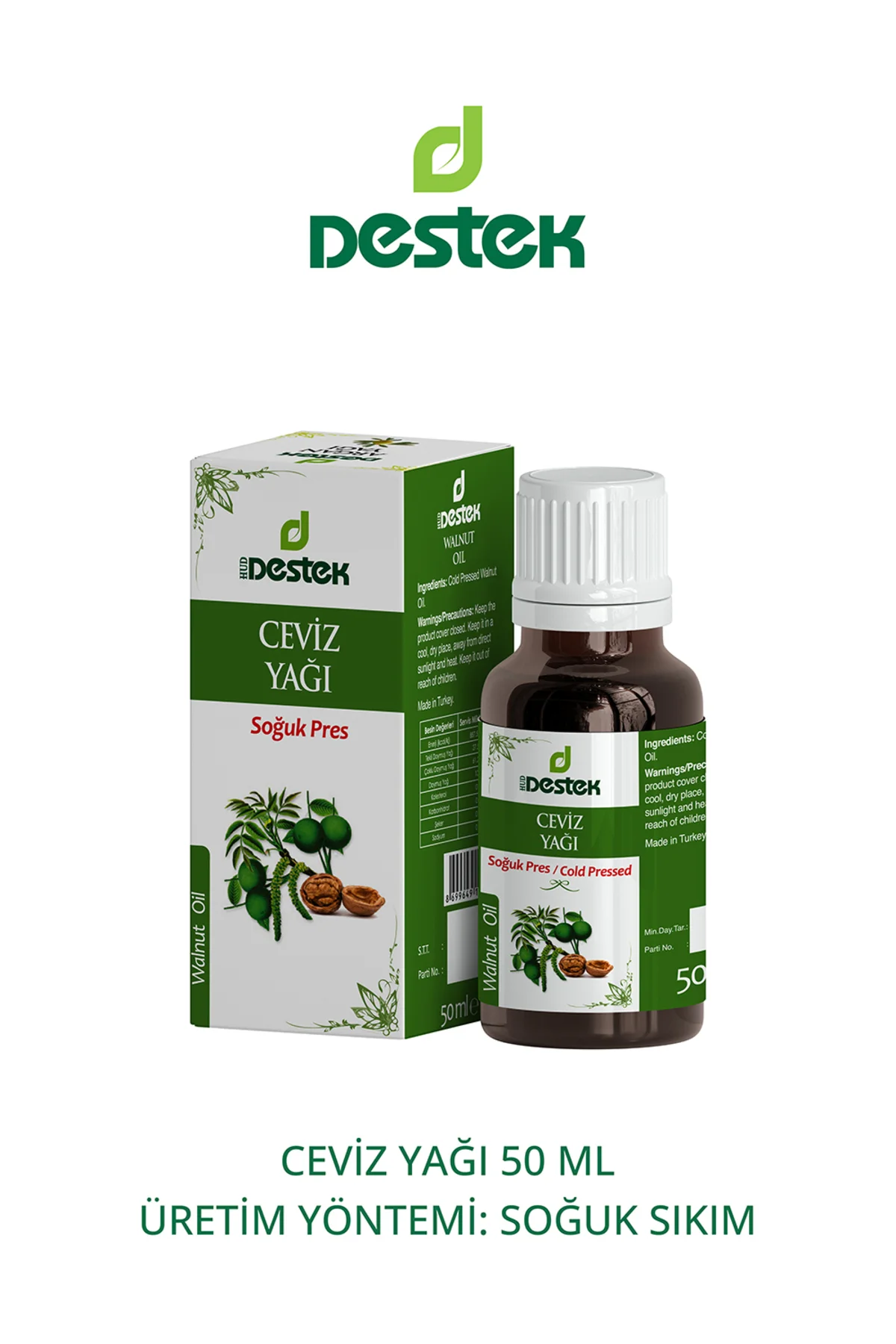 Ceviz Yağı Soğuk Pres 50 ml