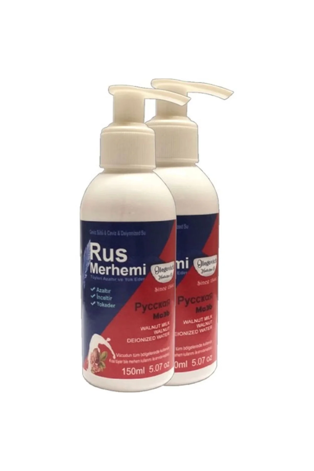 Cevizli & Ceviz Sütlü Russ Merhemi Tüylere Krem 2'li Set (2 x 150 ml) - Evcil Hayvan Kürü Bakım Krema