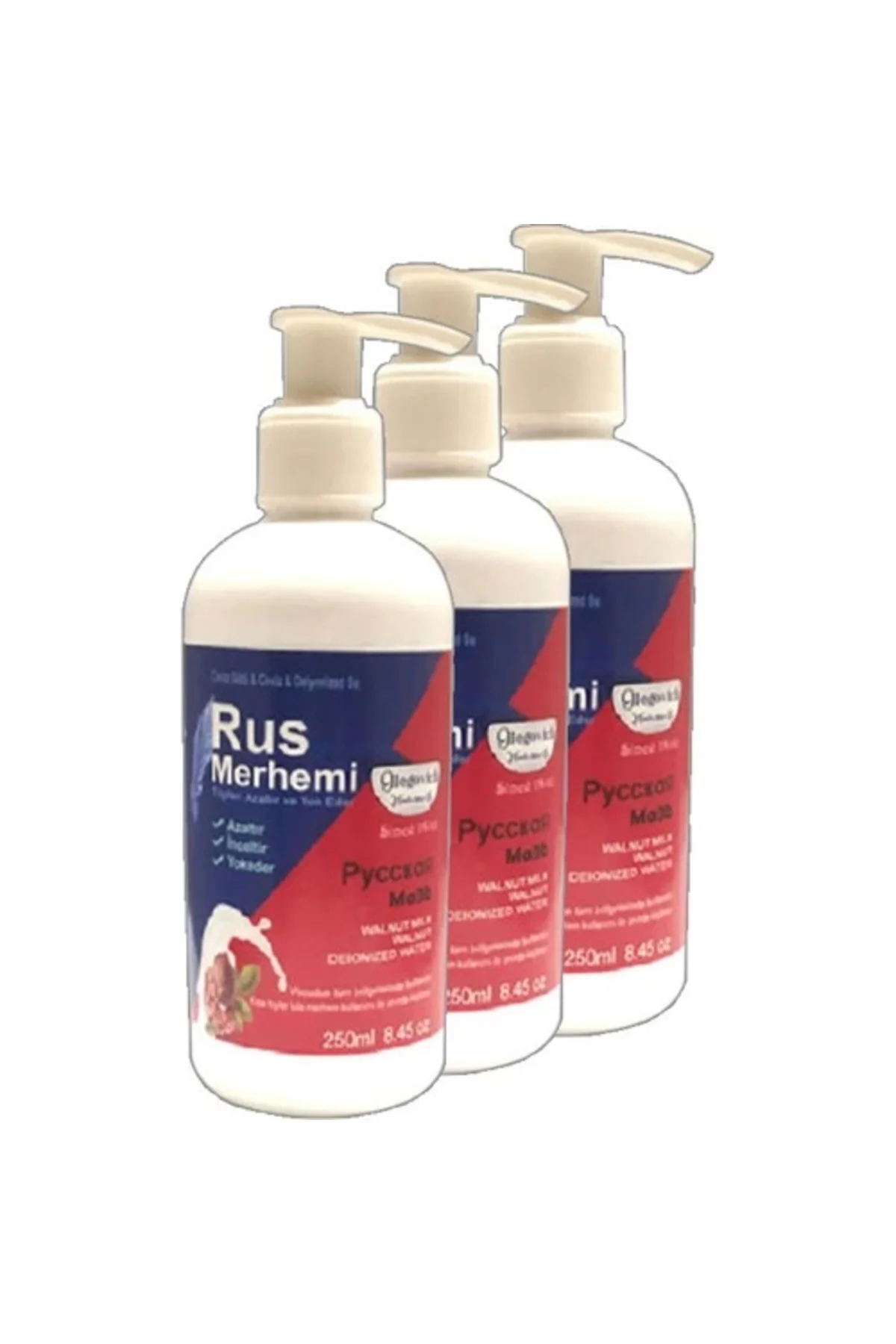 Cevizli Rus Merhemi Tüy Bakım Kremi 3'lü Set - 250 ml Ceviz Sütlü Özel Formül