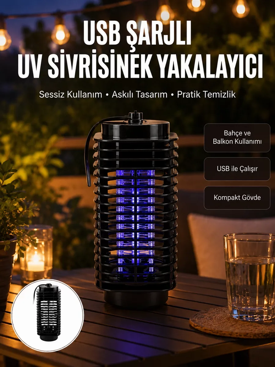 Çevre Dostu Elektrikli Sivrisinek Öldürücü – 50m² Etki Alanı, Koku Yok, Yeni Nesil