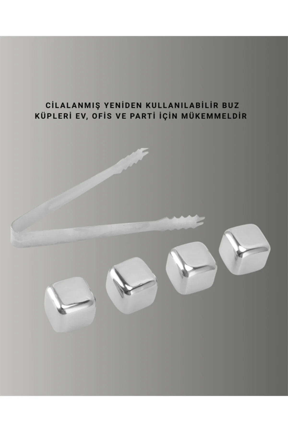 Çevre Dostu Metal Buz Küpü ve Kullanışlı Klips Seti - Lisinya