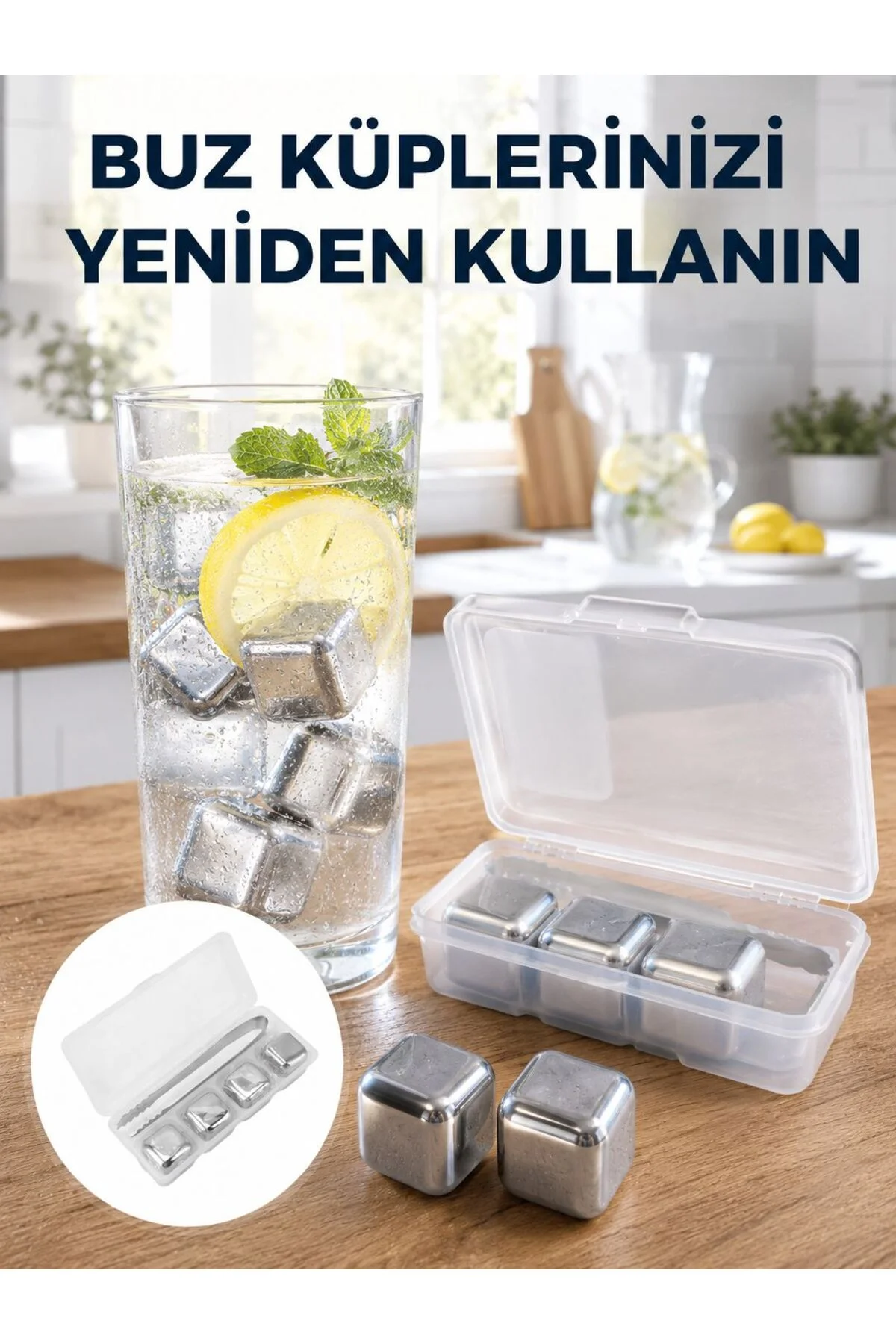 Çevre Dostu Metal Buz Küpü Ve Kullanışlı Klips Seti Yeni Nesil Çevre Dostu Metal Buz Küpü Ve Kullanışlı Klips Seti Yeni Nesil