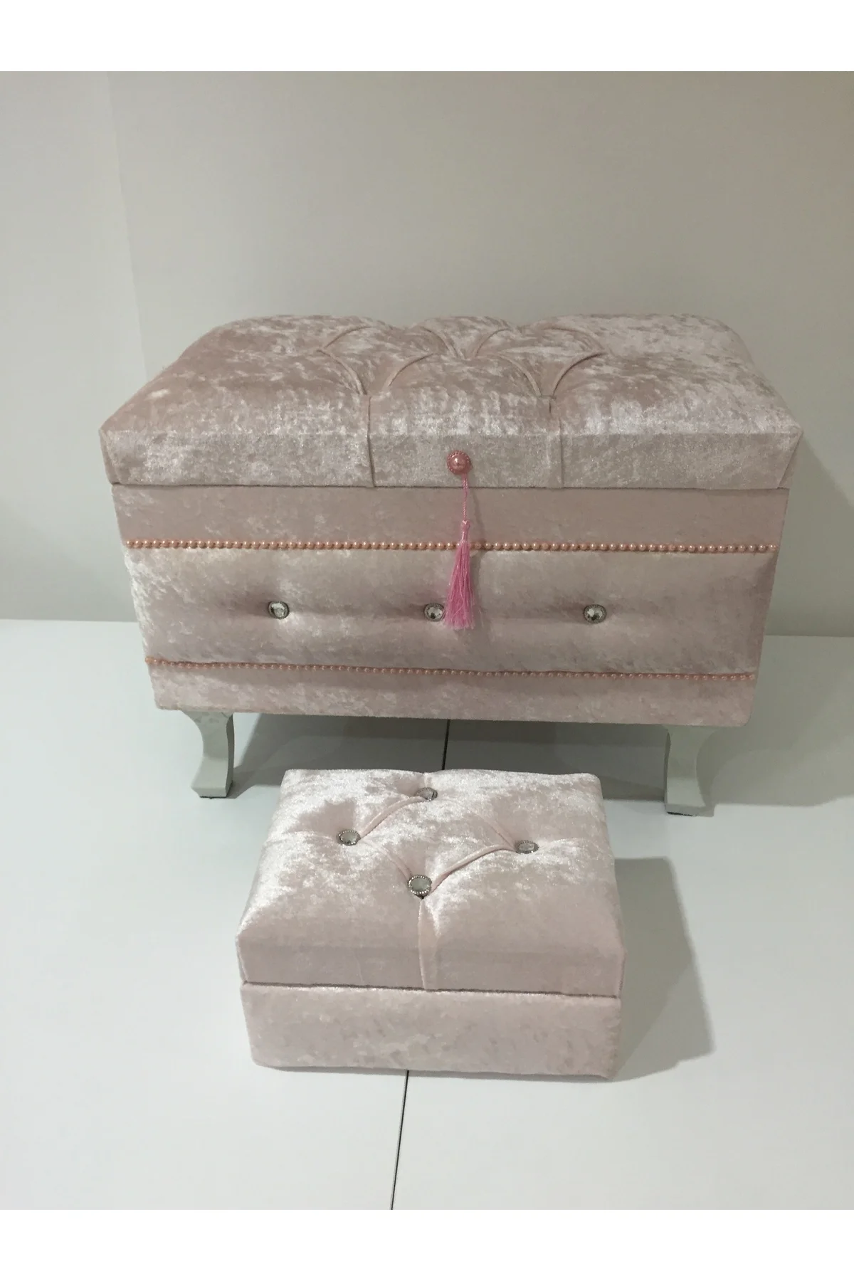 Çeyiz 13234 SANDIK Kapitone Küçük set Model PEMBE Kadife Kumaş İçi tela El Yapım Çeyiz 13234 SANDIK Kapitone Küçük set Model PEMBE Kadife Kumaş İçi tela El Yapım