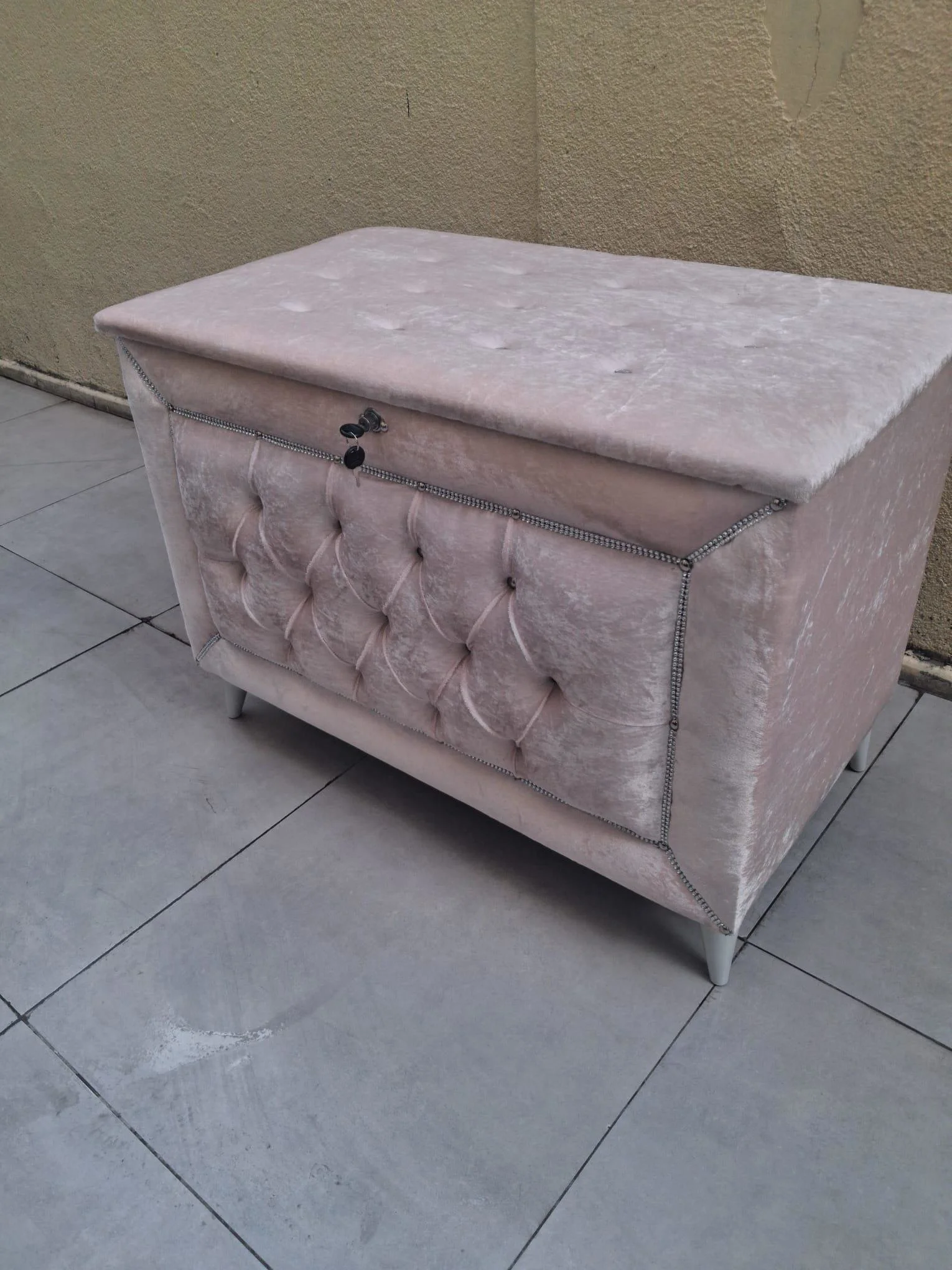 Çeyiz 13939 SANDIK Kapitone Büyük Model PEMBE Kadife Kumaş İçi Tela El Yapım Fiyatı, Yorumları ve Özellikleri