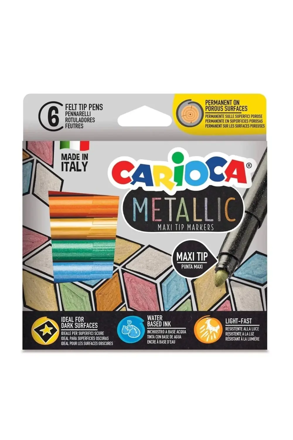 CEYLAN ADAM Carioca Metalik Jumbo Keçeli Kalem 6'Lı