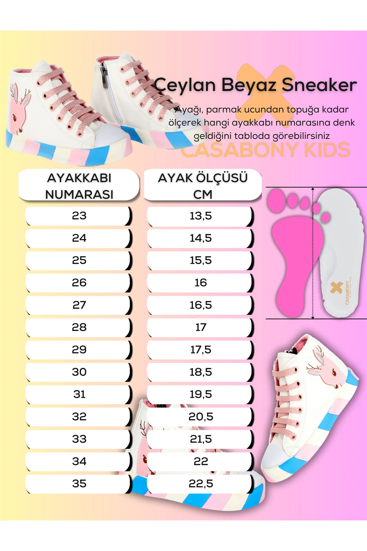Ceylan Beyaz Ortopedik Destekli Kız Çocuk Sneaker Ceylan Beyaz Ortopedik Destekli Kız Çocuk Sneaker