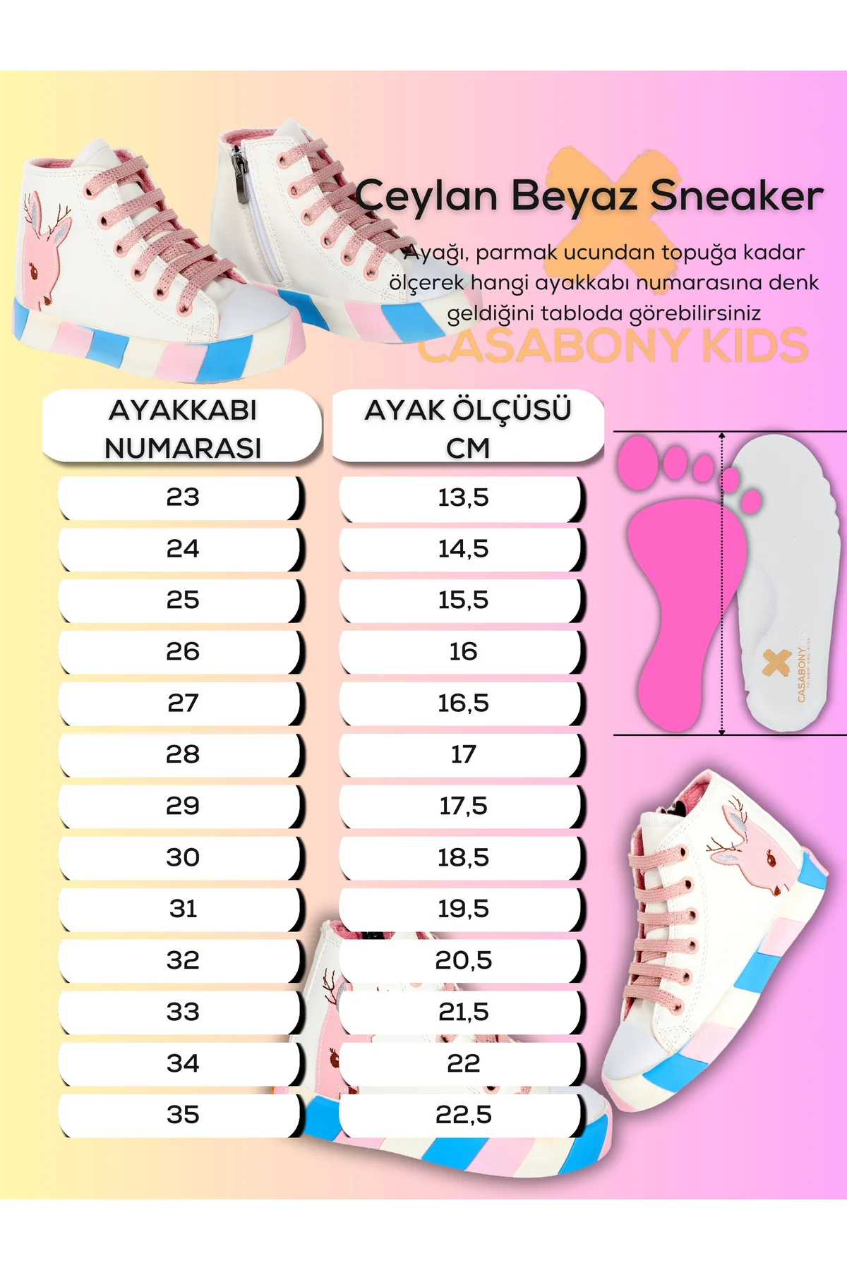 Ceylan Beyaz Ortopedik Destekli Kız Çocuk Sneakers Ceylan Beyaz Ortopedik Destekli Kız Çocuk Sneakers