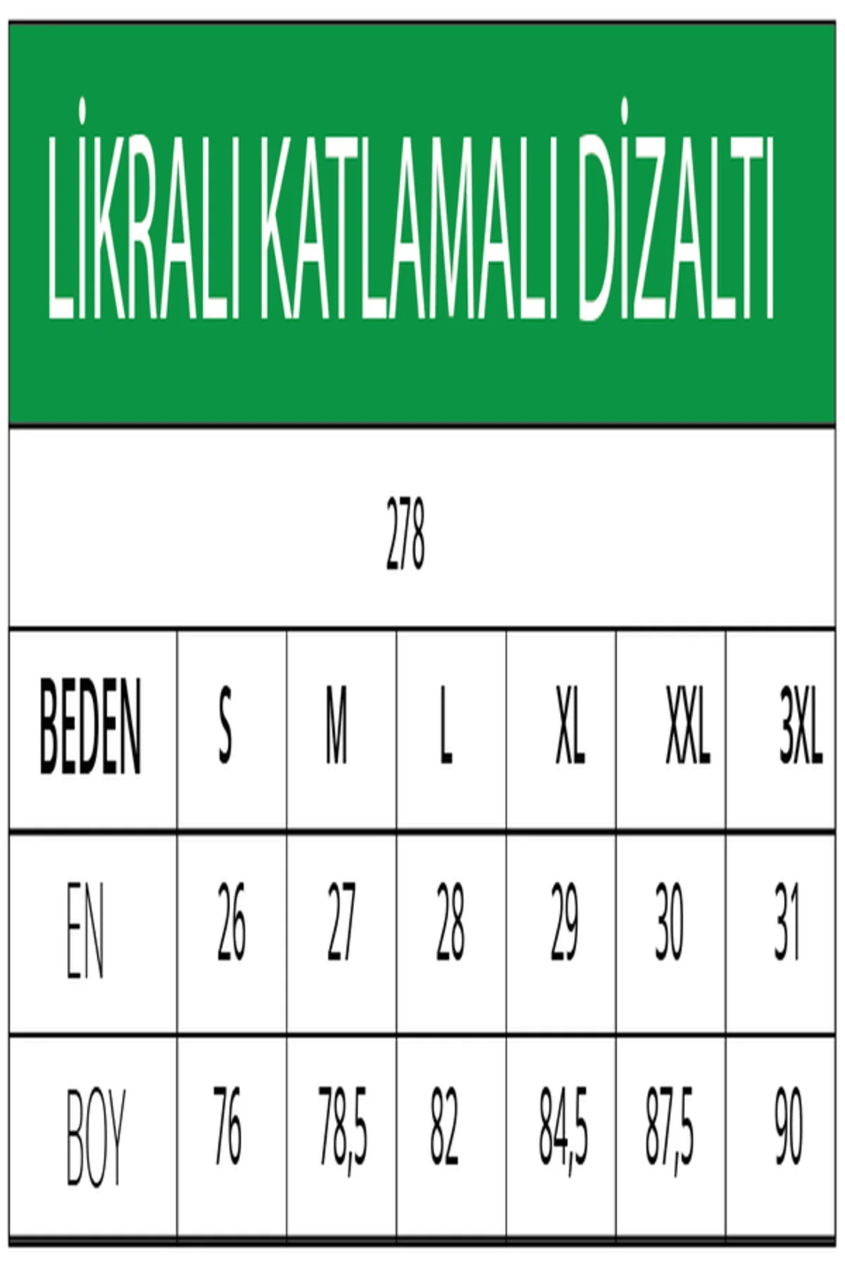 CEYLANOĞLU LİKRALI KATLAMALI  DİZ ALTI TAYT 278(3 ADET)