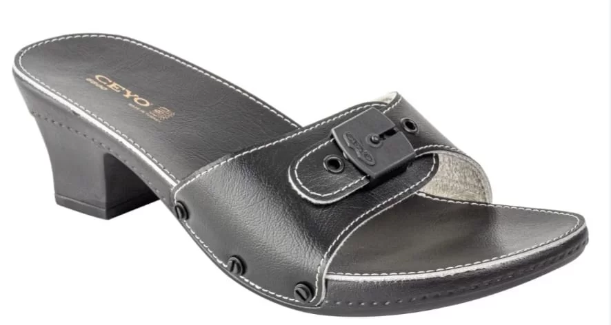 Ceyo 6800ı Minelli Topuklu Siyah Ortopedik Kadın Terlik