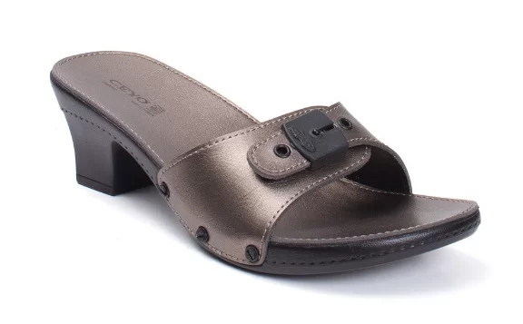 Ceyo 6800ı Minelli Topuklu Platin Ortopedik Kadın Terlik