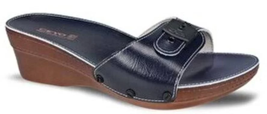 Ceyo 9927ı Minelli Topuklu Lacivert Ortopedik Kadın Terlik