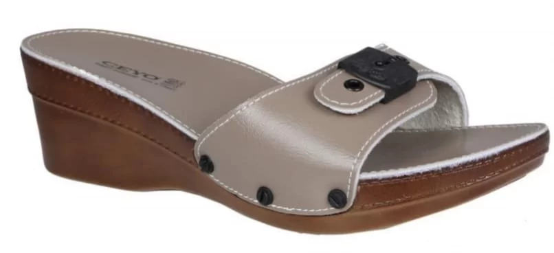 Ceyo 9927ı Minelli Topuklu Vizon Ortopedik Kadın Terlik