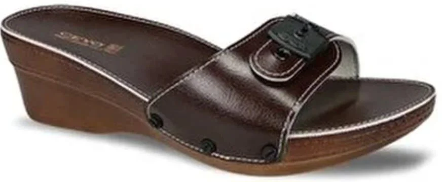 Ceyo 9927ı Minelli Topuklu Kahve Ortopedik Kadın Terlik