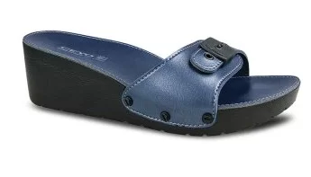 Ceyo 9969ı Minelli Topuklu Lacivert Ortopedik Kadın Terlik