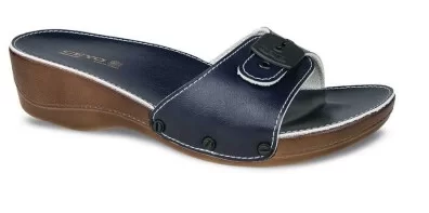 Ceyo Mınellı Topukluı Lacivert Ortopedik Kadın Terlik