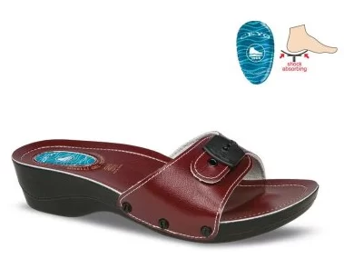 Ceyo Mınellı Topuklu-2ı Kırmızı Ortopedik Kadın Terlik