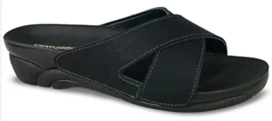 Ceyo Venedik-9ı Siyah Ortopedik Kadın Terlik