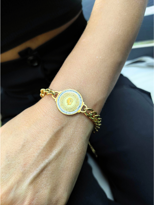 Tükkan Accessories Çeyrek Altinli Zirkon Taş Çerçeveli Çelik Bileklik-Çebil39