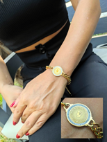 Tükkan Accessories Çeyrek Altinli Zirkon Taş Çerçeveli Çelik Bileklik-Çebil39