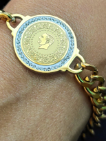 Tükkan Accessories Çeyrek Altinli Zirkon Taş Çerçeveli Çelik Bileklik-Çebil39