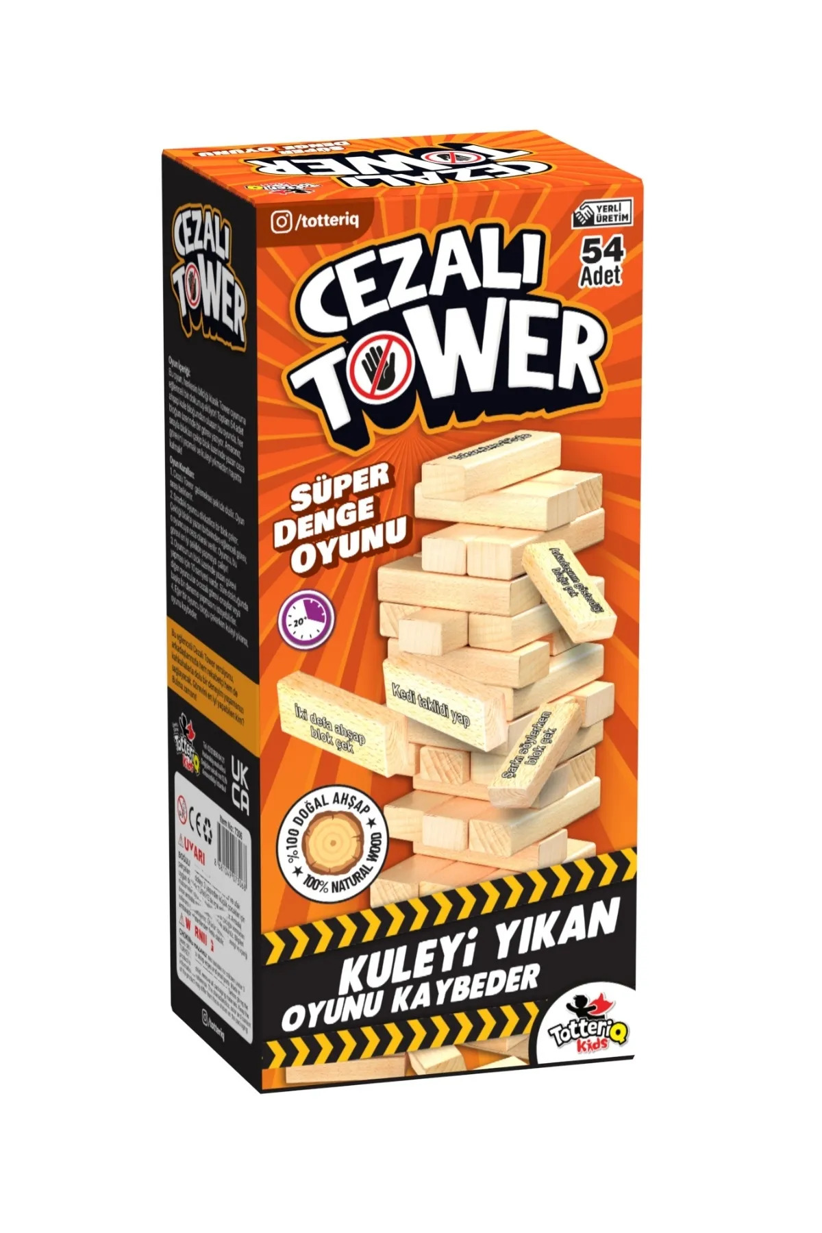 Oyuncak Store Cezalı Jenga Denge Oyunu Tower Büyük Boy 54 Parça