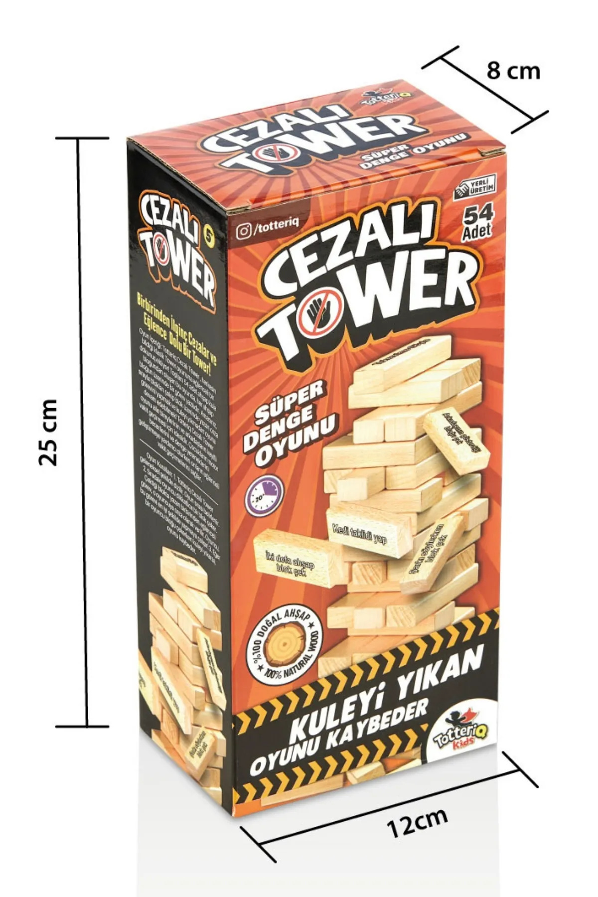 Oyuncak Store Cezalı Jenga Denge Oyunu Tower Büyük Boy 54 Parça