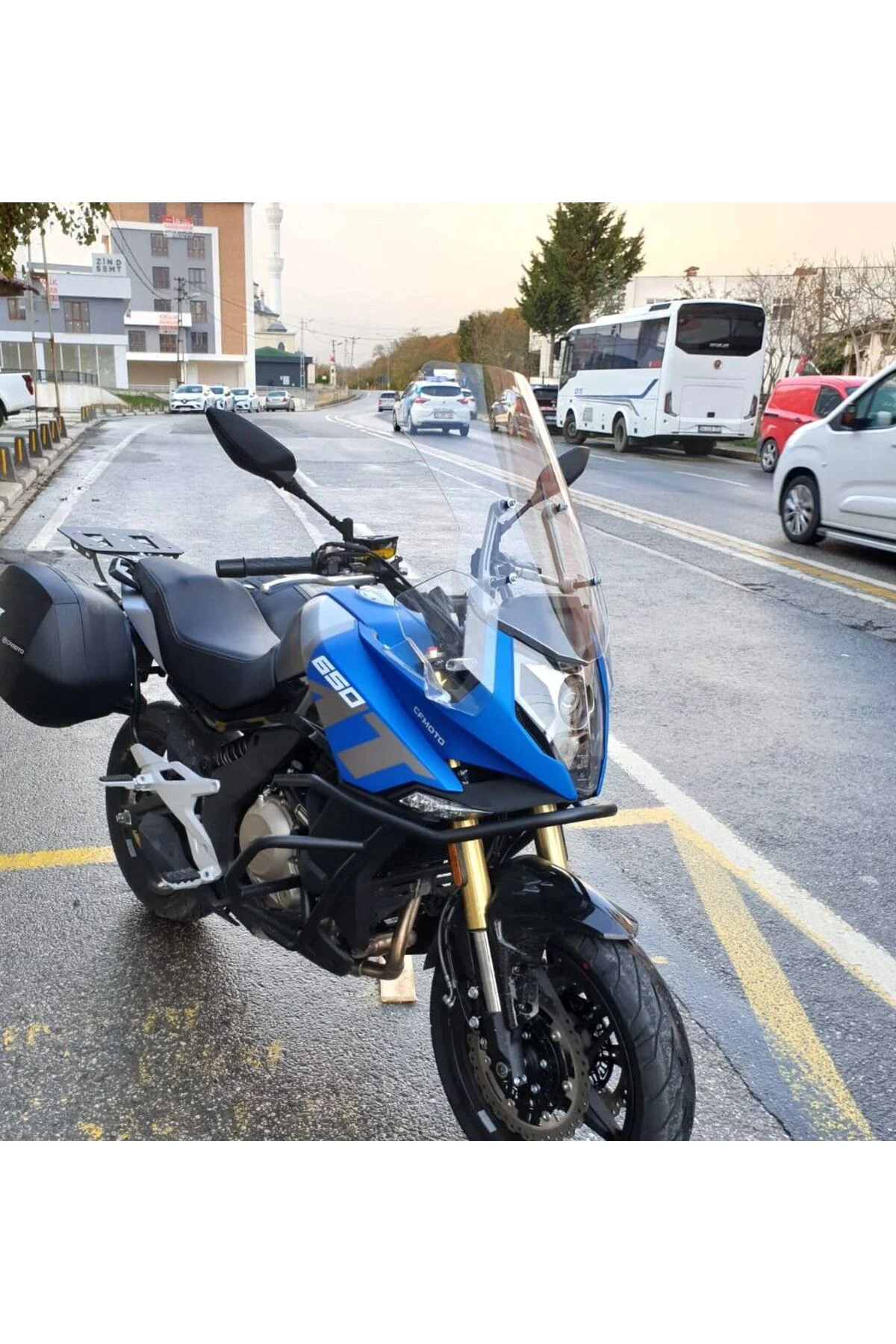 CF Moto 650 MT Ön Cam 2016-2026 Model 56cm Şeffaf Renkli 4mm