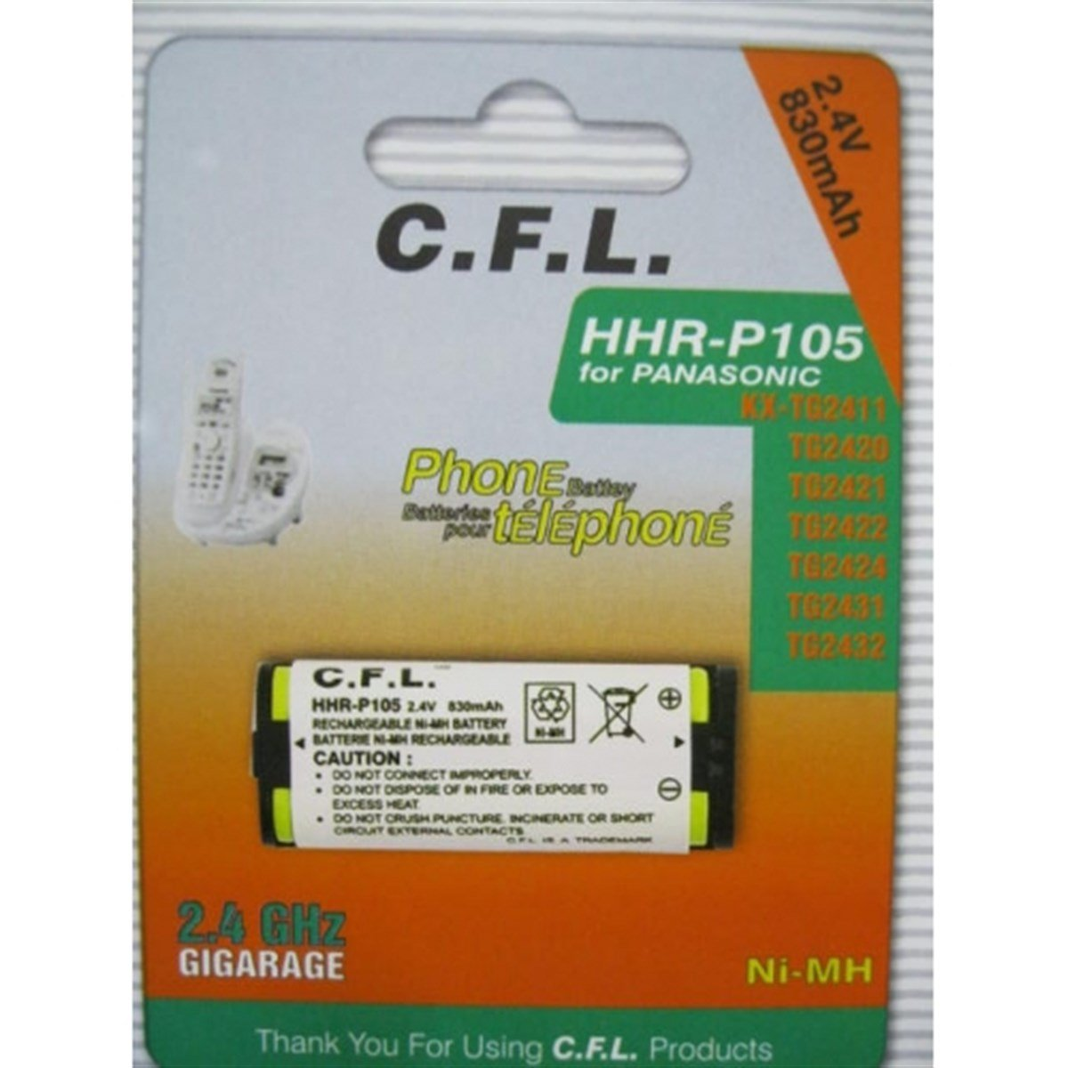 CFL P 105 2,4 830 MAH.