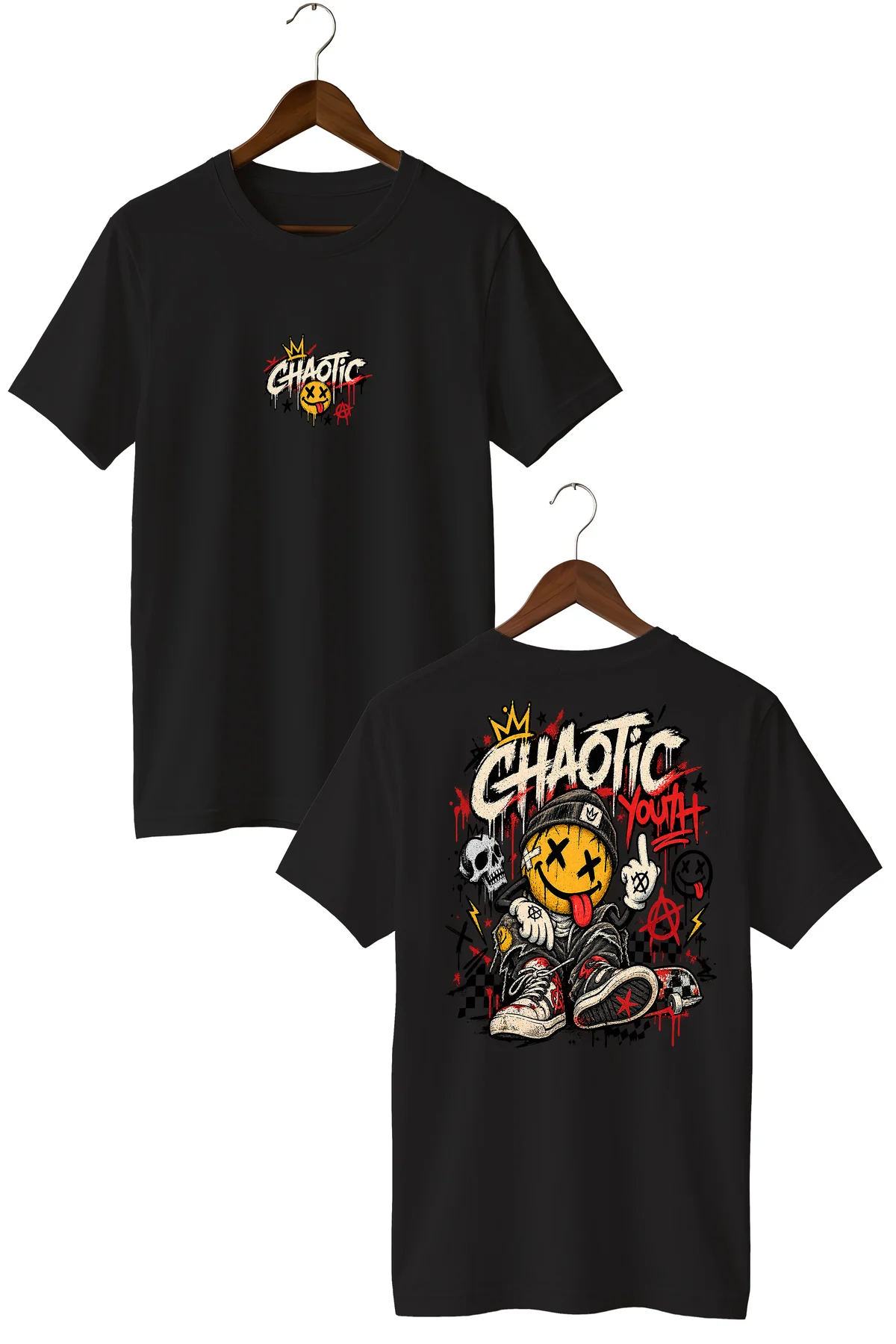 Chaotic Youth Graffiti Baskılı Oversize Unisex T-Shirt – Grunge Streetwear Grafik Tişört Chaotic Youth Graffiti Baskılı Oversize Unisex T-Shirt – Grunge Streetwear Grafik Tişört