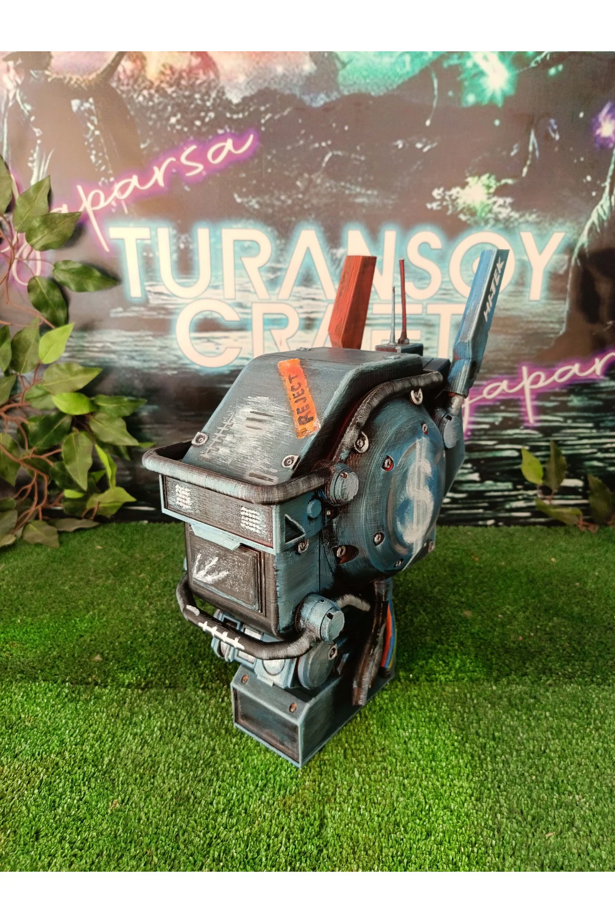 Chappie Police Droid Kafa 1/1 Gerçek Boy 35 CM