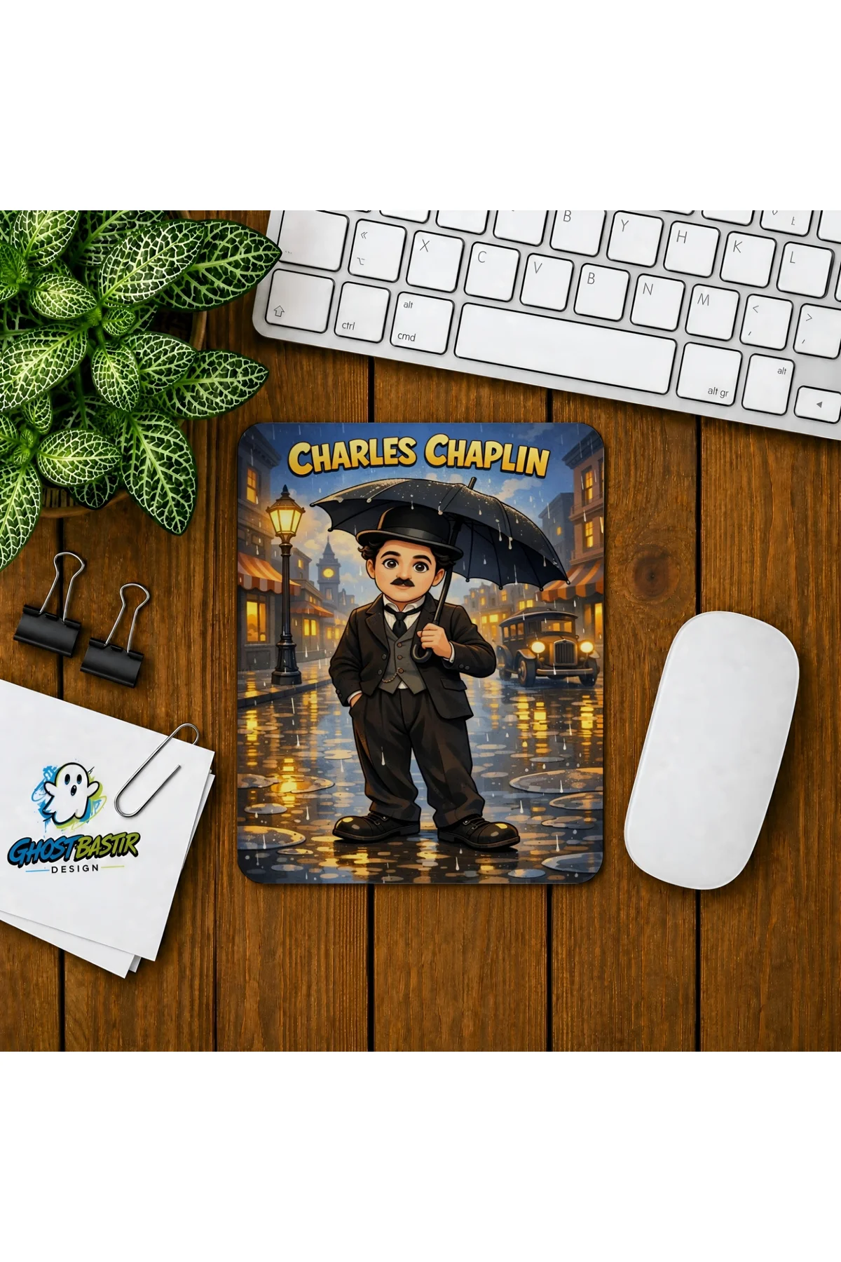Charles Chaplin Baskılı Oyuncu Mousepad 053