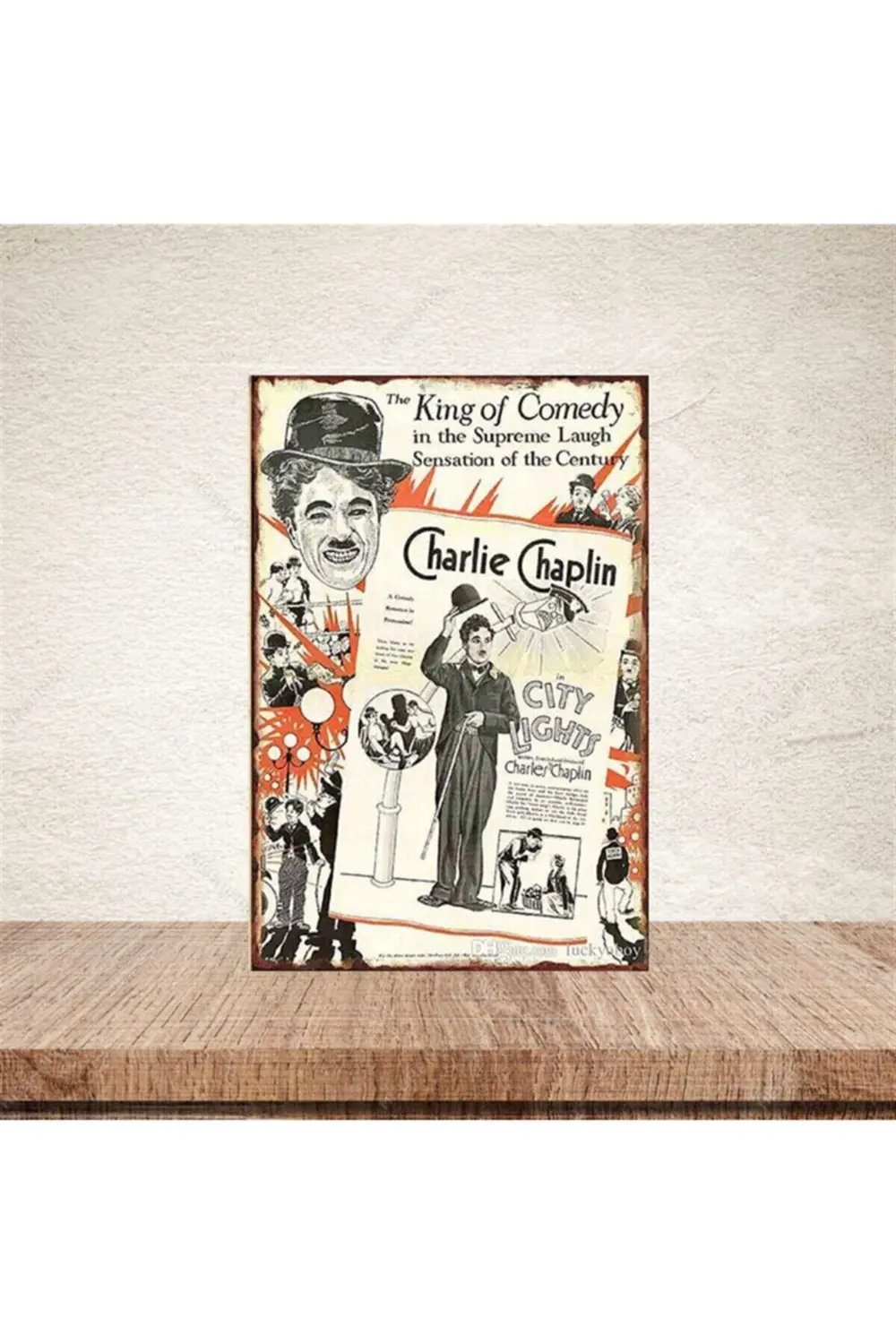 Charlie Chaplin 20-30 Cm Retro Ahşap Poster Charlie Chaplin 20-30 Cm Retro Ahşap Poster