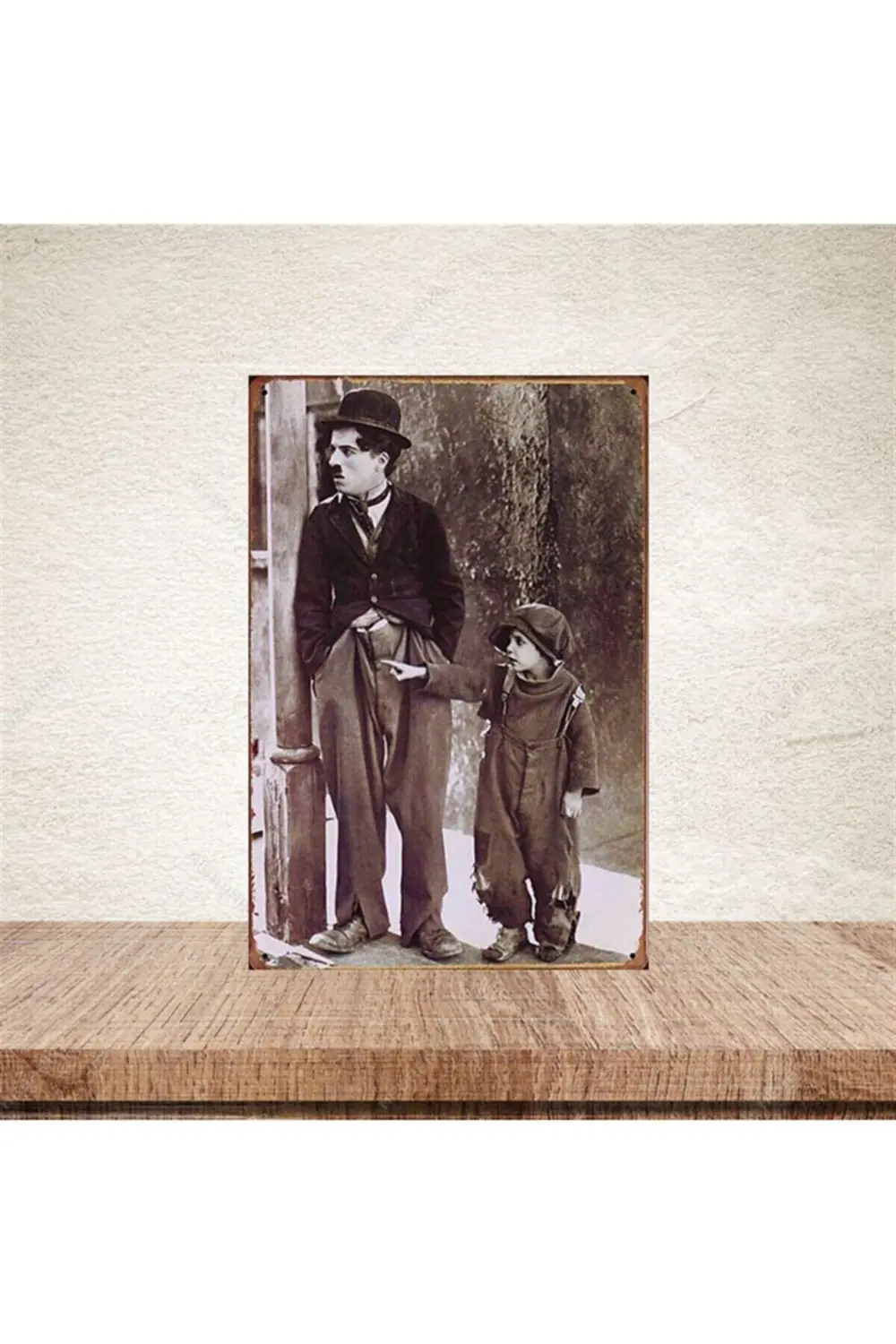 Charlie Chaplin Şarlo 20-30 cm Retro Ahşap Poster