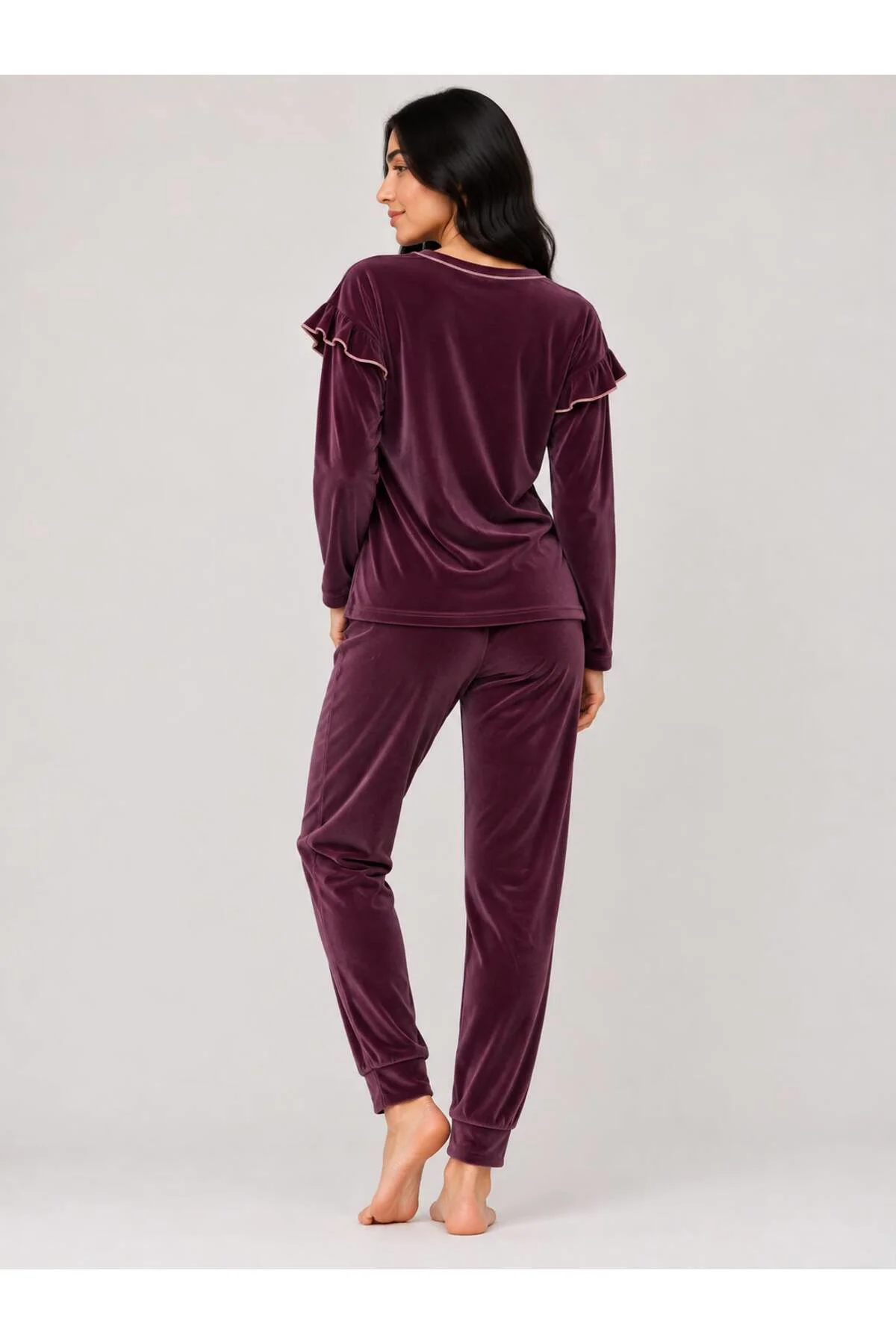 charme kışlık kadife pijama takımı