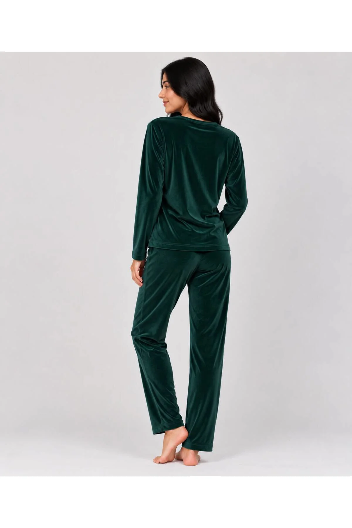 charme kışlık kadife pijama takımı