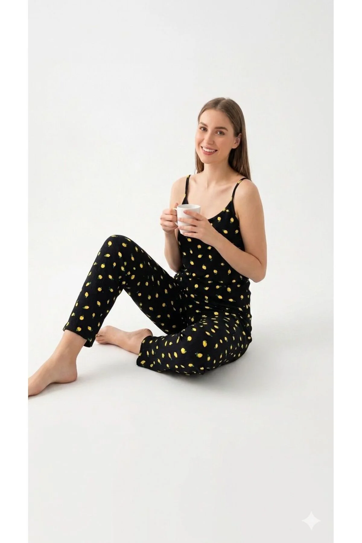 charme üst askılı alt uzun paça pijama takımı