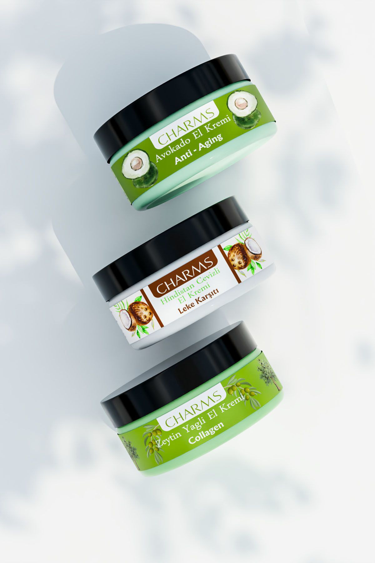 CHARMS COSMETICS, 3'lü Avantaj Paketi, Avokado, Zeytinyağı ve Hin