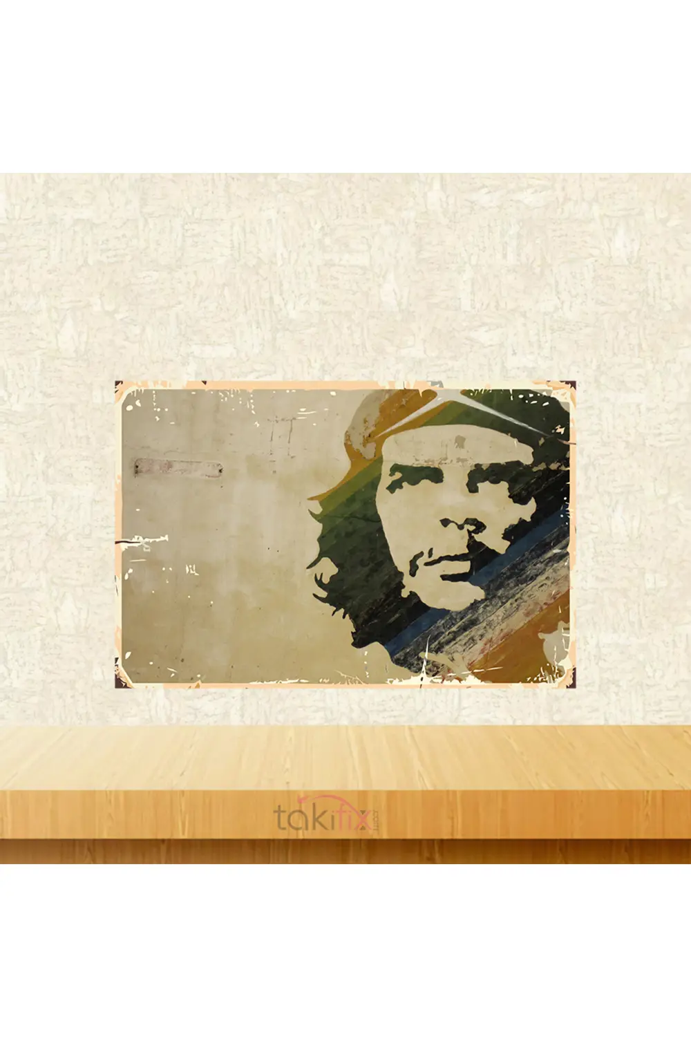 Che Guevara Tasarımlı 20x30 Cm Retro Ahşap Tablo