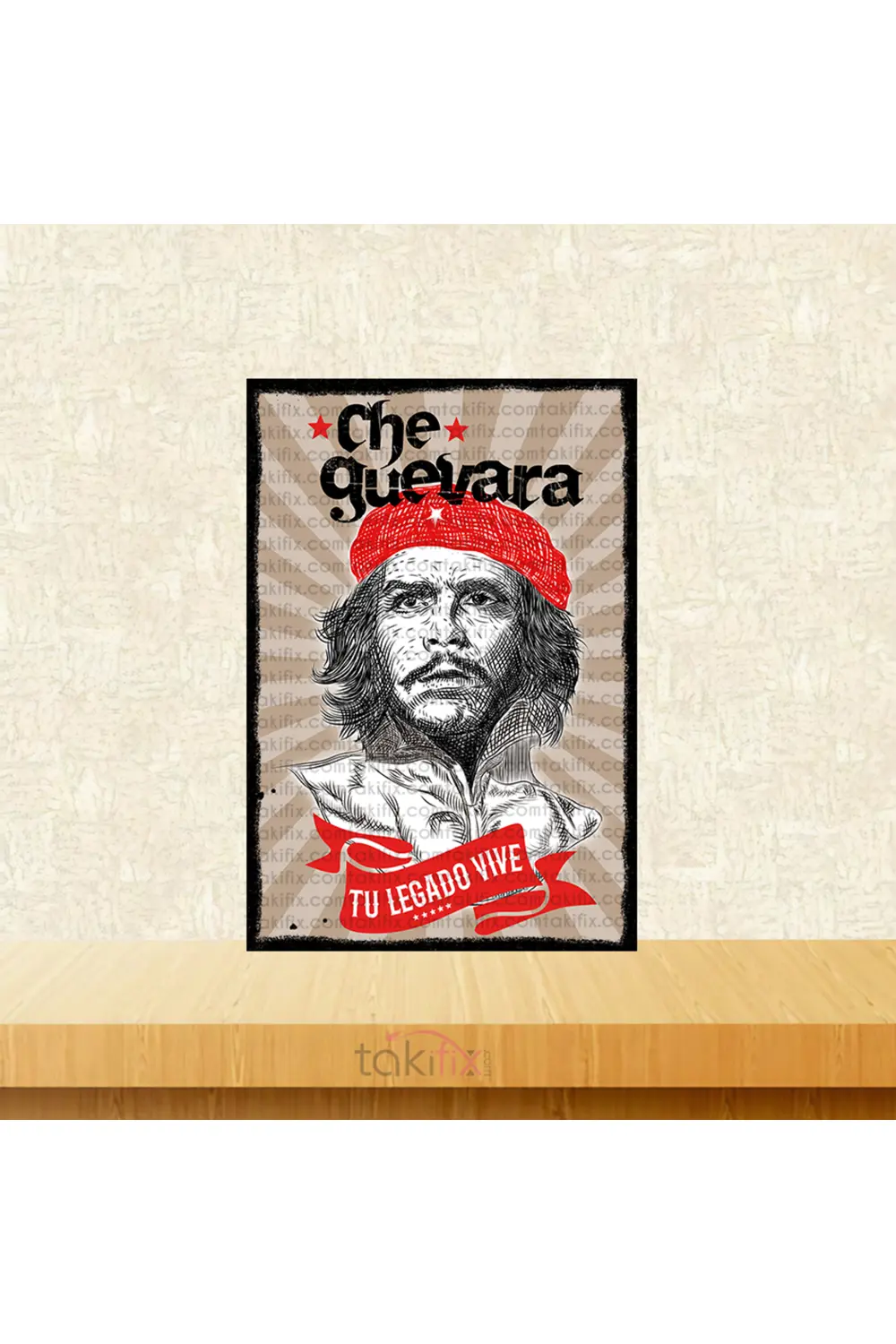 Che Guevara Tasarımlı 20x30 Cm Retro Ahşap Tablo