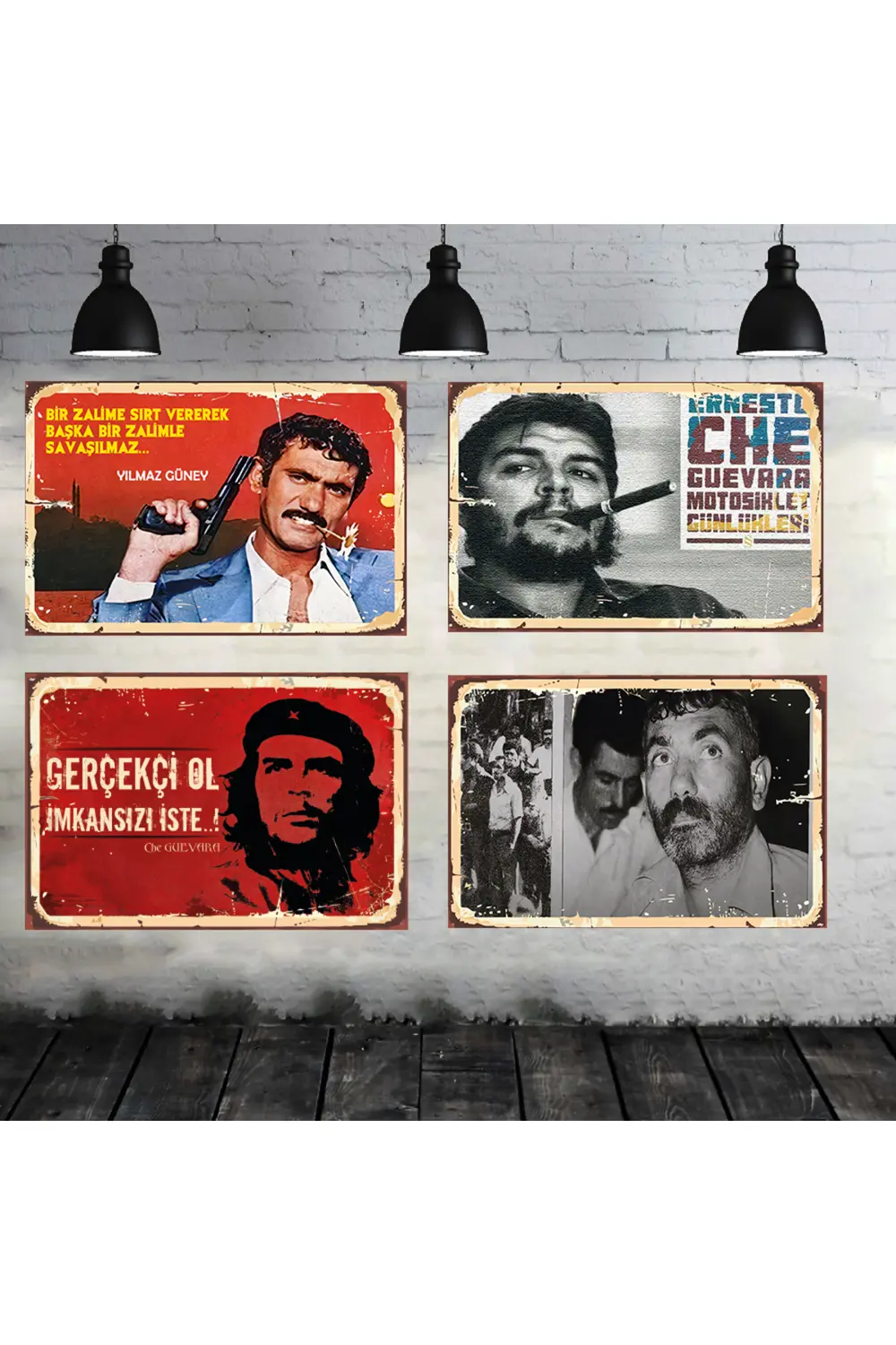 Che Guevara Yılmaz Güney Seti 4 Adet 20x30 Cm Retro Ahşap Tablo Fiyatı, Yorumları ve Özellikleri